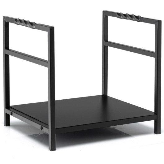 Firewood Log Rack with Unique Handle and Raised Feet-Black at Set Shop and Smile