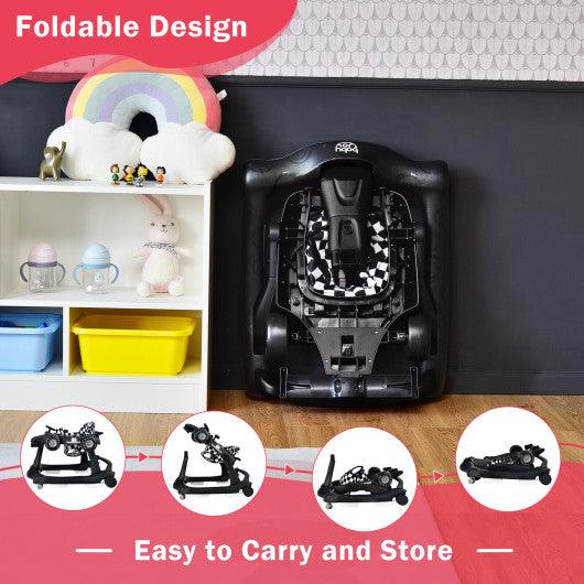 4-in-1 Foldable Activity Push Walker with Adjustable Height-Black at Set Shop and Smile
