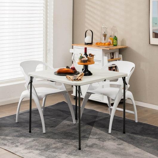 Folding Camping Table with All-Weather HDPE Tabletop and Rustproof Steel Frame-White at Set Shop and Smile