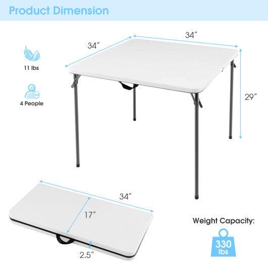 Folding Camping Table with All-Weather HDPE Tabletop and Rustproof Steel Frame-White at Set Shop and Smile