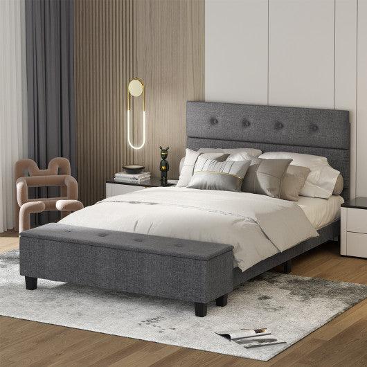 Twin/Full/Queen Upholstered Bed Frame with Ottoman Storage-Full Size at Set Shop and Smile