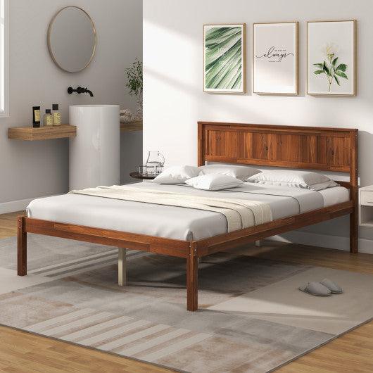 Twin/Full/Queen Size Bed Frame with Wooden Headboard and Slat Support-Full Size at Set Shop and Smile