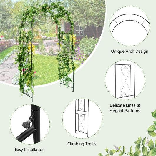 Garden Arch Arbor Trellis Patio Plant Stand Rack Archway-Black at Set Shop and Smile