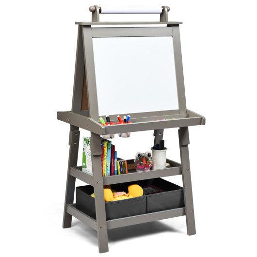 3 in 1 Double-Sided Storage Art Easel-Gray at Set Shop and Smile