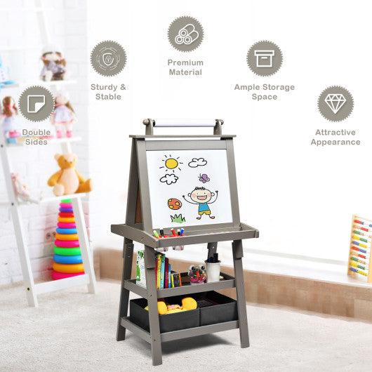 3 in 1 Double-Sided Storage Art Easel-Gray at Set Shop and Smile