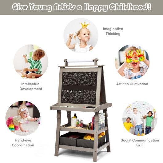 3 in 1 Double-Sided Storage Art Easel-Gray at Set Shop and Smile