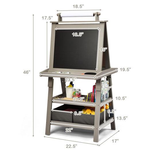 3 in 1 Double-Sided Storage Art Easel-Gray at Set Shop and Smile