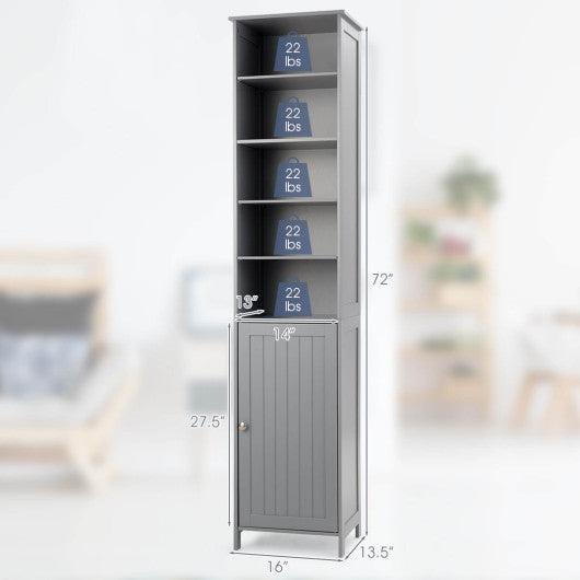 72 Inches Free Standing Tall Floor Bathroom Storage Cabinet-Gray at Set Shop and Smile