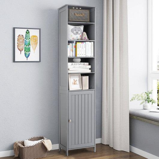 72 Inches Free Standing Tall Floor Bathroom Storage Cabinet-Gray at Set Shop and Smile