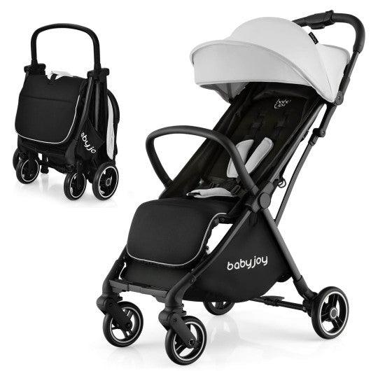 One-Hand Folding Portable Lightweight Baby Stroller with Aluminum Frame-Gray at Set Shop and Smile