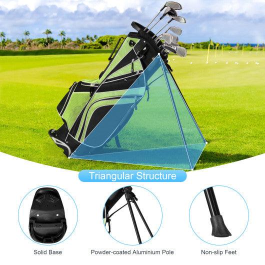 Golf Stand Cart Bag with 6-Way Divider Carry Pockets-Green at Set Shop and Smile
