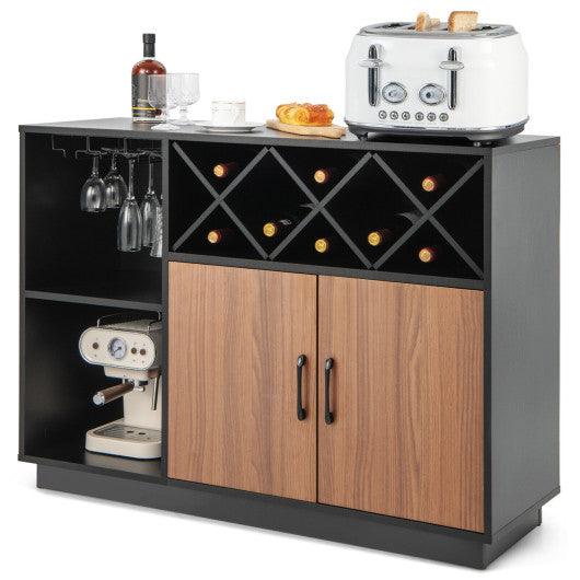 Industrial Sideboard Cabinet with Removable Wine Rack and Glass Holder at Set Shop and Smile
