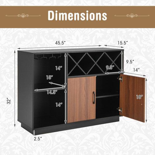 Industrial Sideboard Cabinet with Removable Wine Rack and Glass Holder at Set Shop and Smile