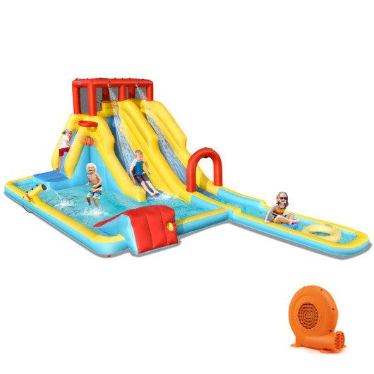 7-in-1 Inflatable Dual Slide Water Park Bounce House With 750 Blower at Set Shop and Smile