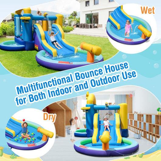 Inflatable Ocean-Themed Bounce House with 680W Blower and 2 Pools at Set Shop and Smile