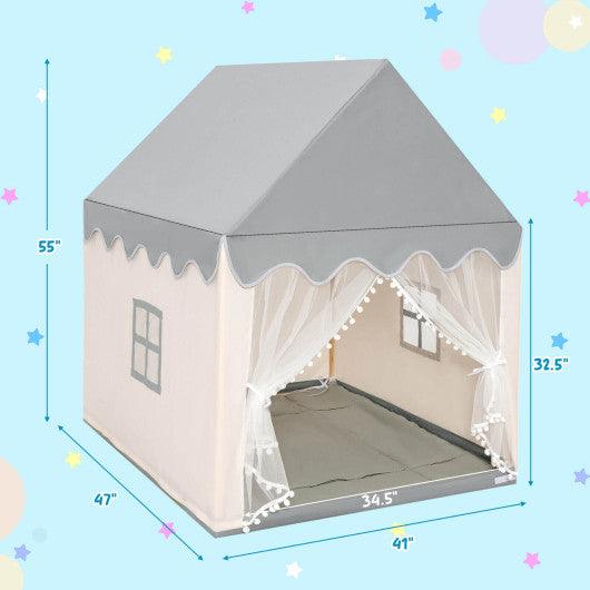 Kids Large Play Castle Fairy Tent with Mat-Beige at Set Shop and Smile