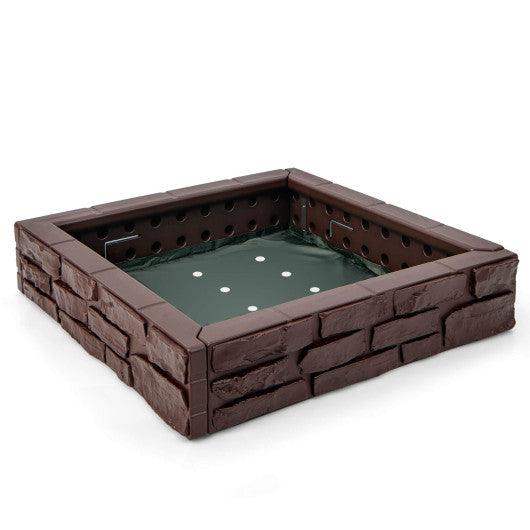 2-In-1 HDPE Kids Sandbox with Cover and Bottom Liner-Brown at Set Shop and Smile