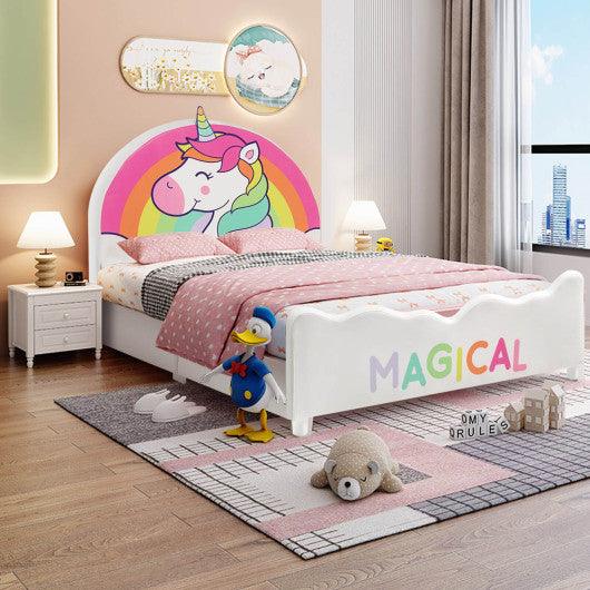Children Twin Size Upholstered Platform Single Bed at Set Shop and Smile
