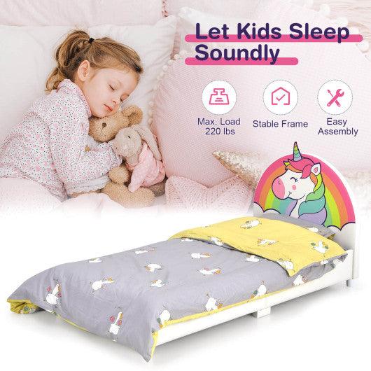 Children Twin Size Upholstered Platform Single Bed at Set Shop and Smile
