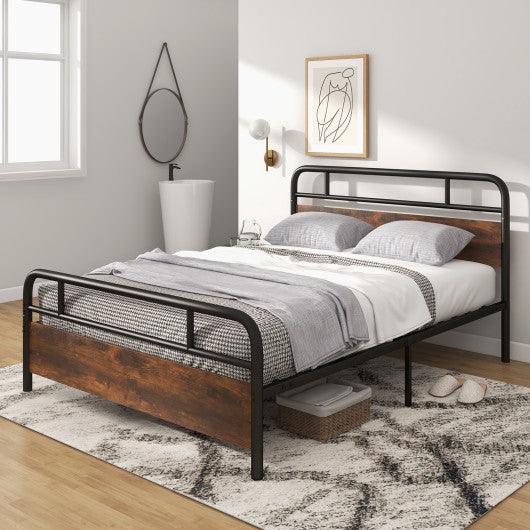 Twin/Full/Queen Size Bed Frame with Industrial Headboard-Queen Size at Set Shop and Smile