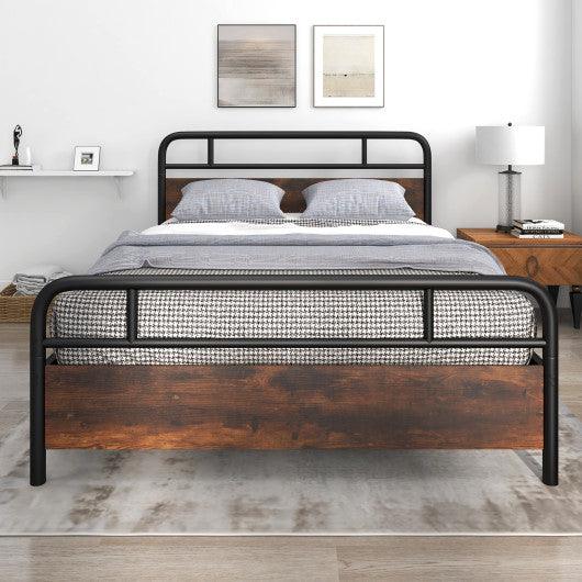 Twin/Full/Queen Size Bed Frame with Industrial Headboard-Queen Size at Set Shop and Smile