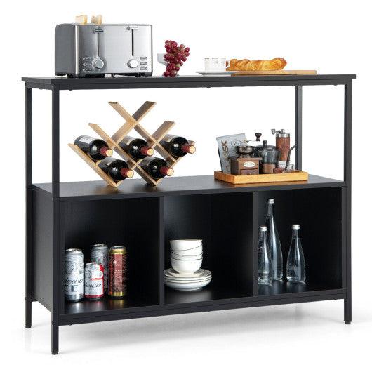 Modern Kitchen Buffet Sideboard with 3 Compartments-Black at Set Shop and Smile