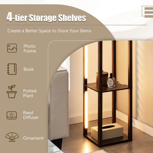 64 Inches Floor Lamp with 3-Level Dimmable LED Bulbs and Rotatable LED Poles-Walnut at Set Shop and Smile