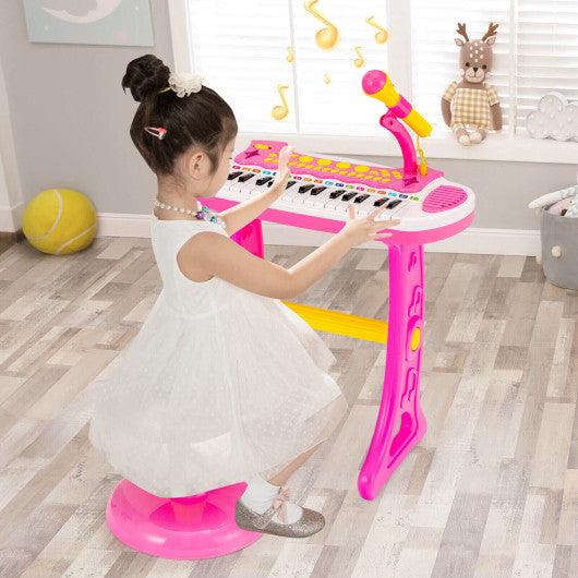 31-Key Kids Piano Keyboard Toy with Microphone and Multiple Sounds for Age 3+-Pink at Set Shop and Smile