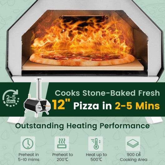 Outdoor Pizza Oven with Pizza Stone and Foldable Legs for Camping-Black at Set Shop and Smile