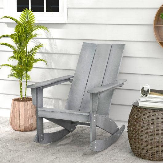 Adirondack Rocking Chair with Curved Back for Balcony-Gray at Set Shop and Smile