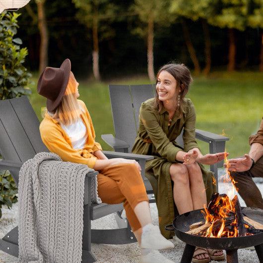 Adirondack Rocking Chair with Curved Back for Balcony-Gray at Set Shop and Smile