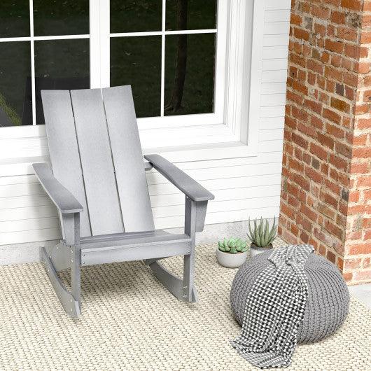 Adirondack Rocking Chair with Curved Back for Balcony-Gray at Set Shop and Smile