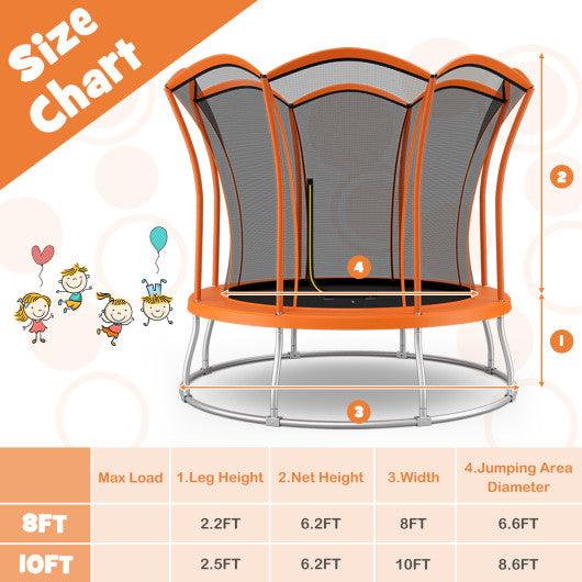 10 Feet Unique Flower Shape Trampoline with Galvanized Steel Frame-Orange at Set Shop and Smile