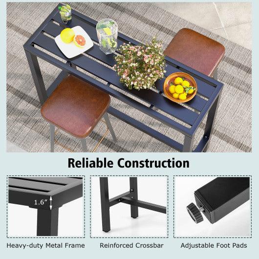 48/55 Inch Outdoor Bar Table with Waterproof Top and Heavy-duty Metal Frame-M at Set Shop and Smile