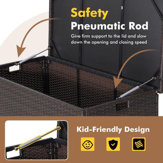 Outdoor Wicker Storage Box with Zippered Liner-133 Gallon at Set Shop and Smile