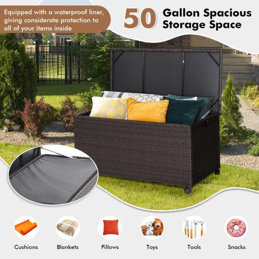 Outdoor Wicker Storage Box with Zippered Liner-133 Gallon at Set Shop and Smile