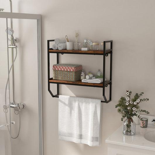 Over the Toilet Shelf Wall Mounted with Metal Frame for Bathroom at Set Shop and Smile