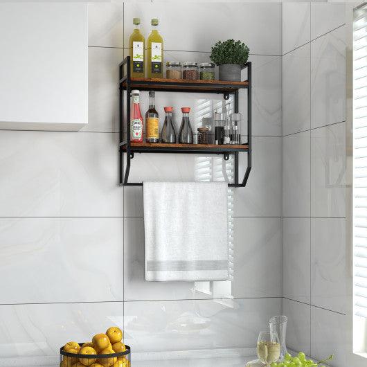 Over the Toilet Shelf Wall Mounted with Metal Frame for Bathroom at Set Shop and Smile