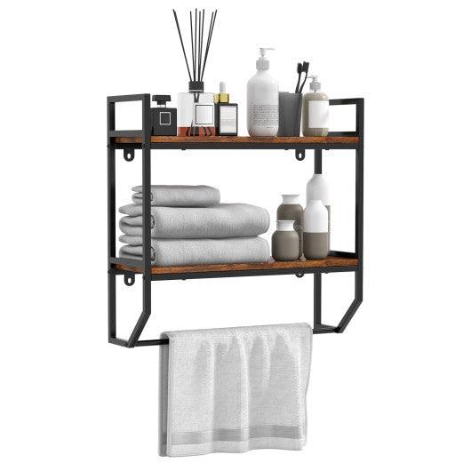 Over the Toilet Shelf Wall Mounted with Metal Frame for Bathroom at Set Shop and Smile