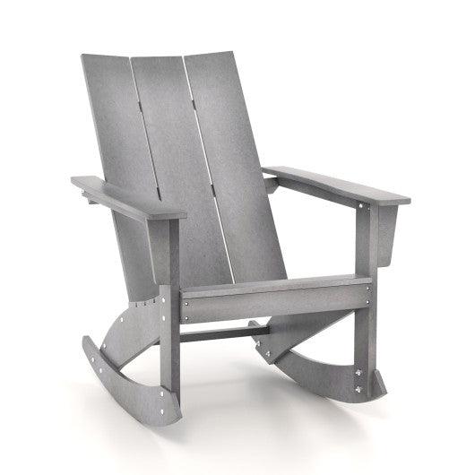 Adirondack Rocking Chair with Curved Back for Balcony-Gray at Set Shop and Smile