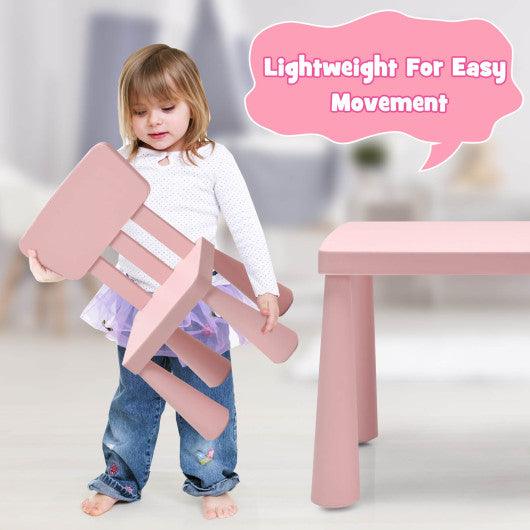 3 Pieces Toddler Multi Activity Play Dining Study Kids Table and Chair Set-Pink at Set Shop and Smile