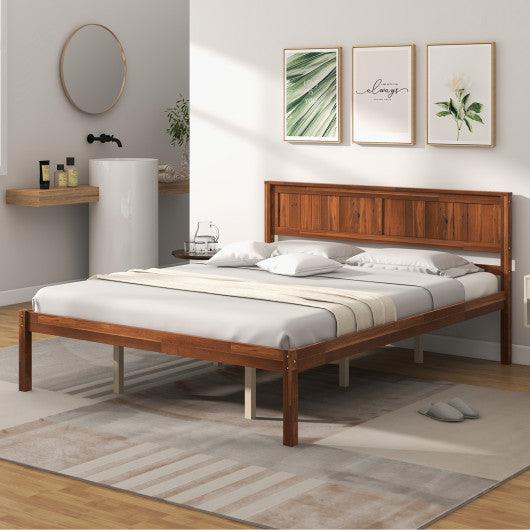 Twin/Full/Queen Size Bed Frame with Wooden Headboard and Slat Support-Queen Size at Set Shop and Smile