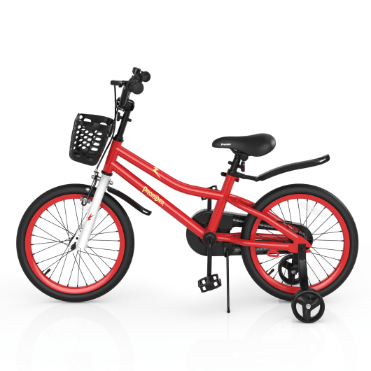 18 Feet Kid's Bike with Removable Training Wheels-Red at Set Shop and Smile