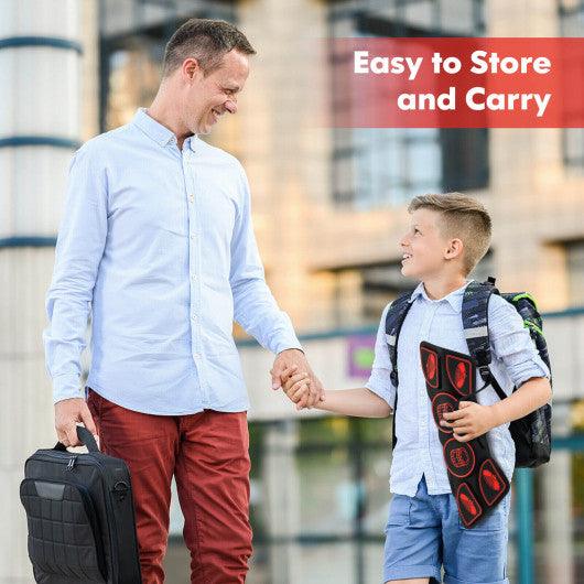 Electronic Drum Set with 2 Build-in Stereo Speakers for Kids-Red at Set Shop and Smile