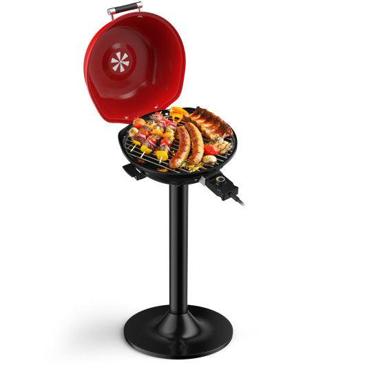1600W Portable Electric BBQ Grill with Removable Non-Stick Rack-Black & Red at Set Shop and Smile