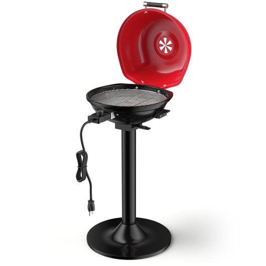 1600W Portable Electric BBQ Grill with Removable Non-Stick Rack-Black & Red at Set Shop and Smile