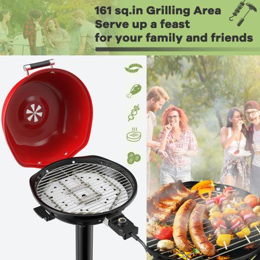 1600W Portable Electric BBQ Grill with Removable Non-Stick Rack-Black & Red at Set Shop and Smile