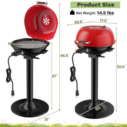 1600W Portable Electric BBQ Grill with Removable Non-Stick Rack-Black & Red at Set Shop and Smile