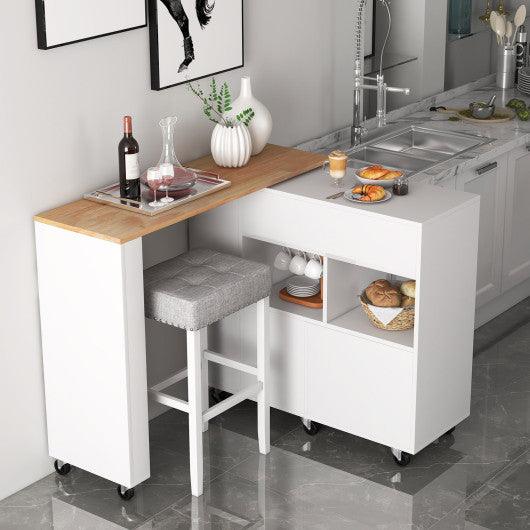 Reversible Folding Kitchen Island Cart with Wine Rack and Spice Rack at Set Shop and Smile