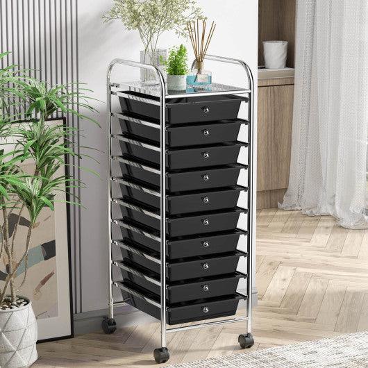 10 Drawer Rolling Storage Cart Organizer-Black at Set Shop and Smile
